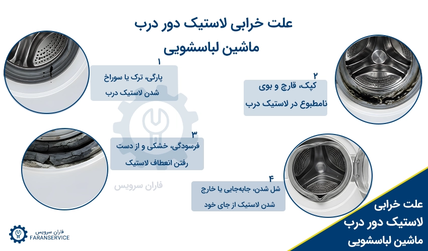 علت خرابی لاستیک دور درب ماشین لباسشویی