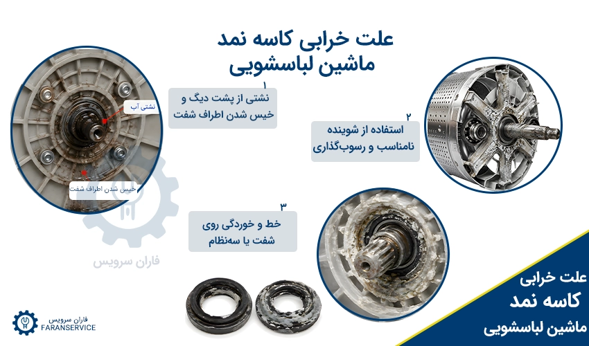 علت خرابی کاسه نمد ماشین لباسشویی